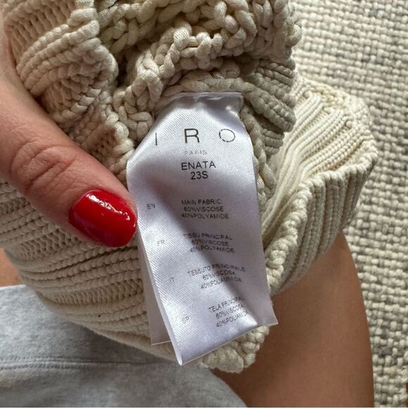 IRO Paris Enata Open Knit Sweater in Sand Small - Picture 6 of 7